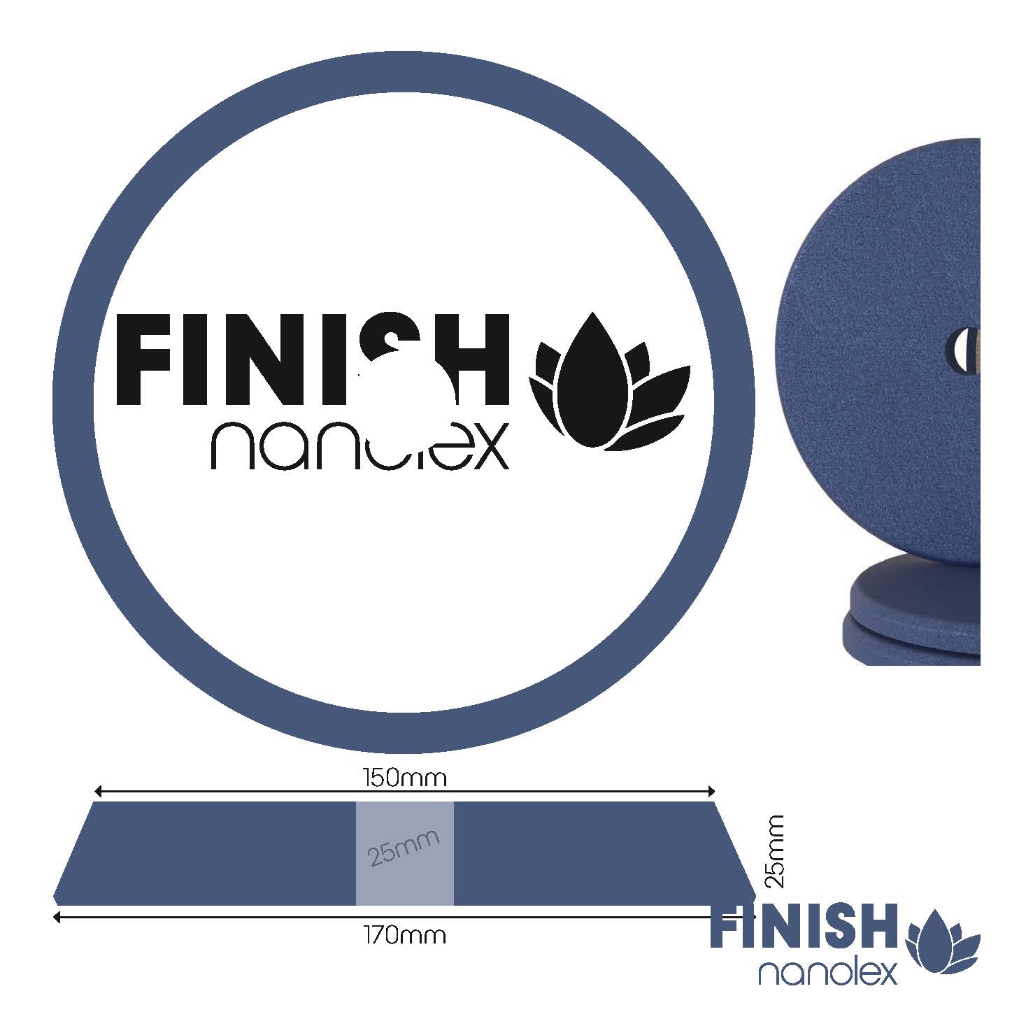 Nanolex Polier Pad DA 170x25x150, Soft, Dunkelblau