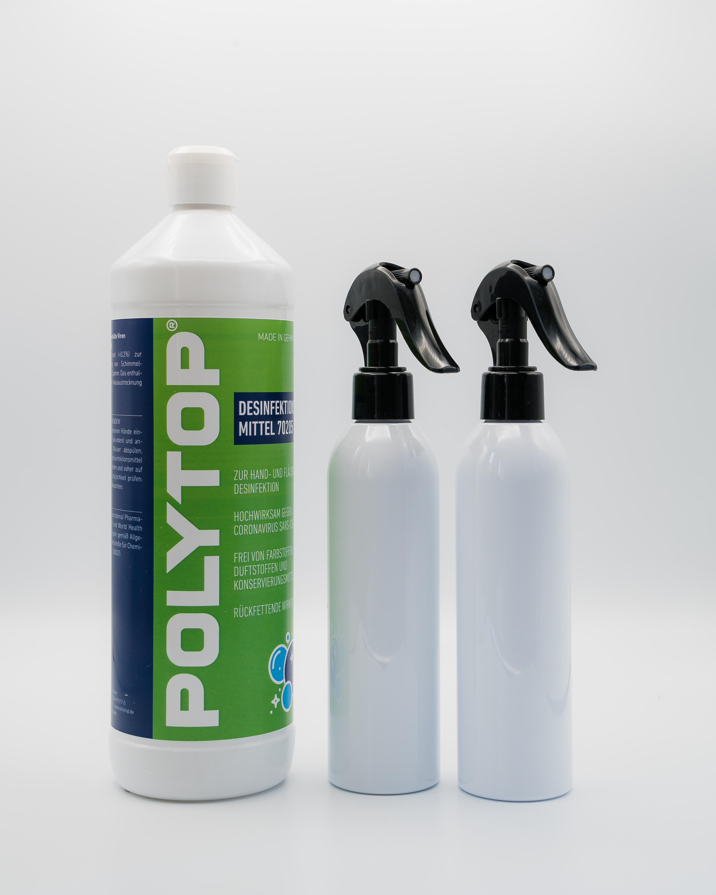 Polytop Desinfektionsmittel Set inkl. 2 leere 250 ml Flaschen