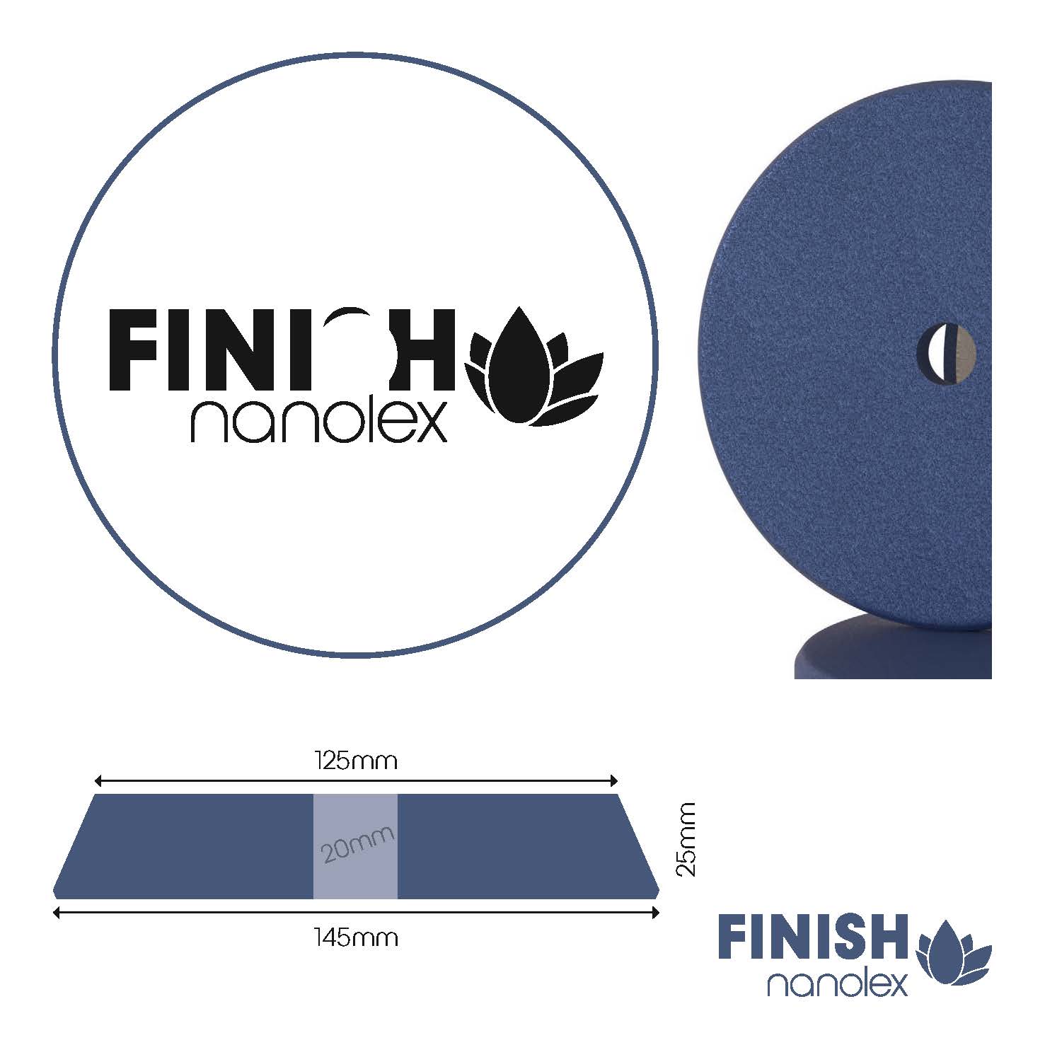 Nanolex Polier Pad DA 145x25x125, Soft, Dunkelblau